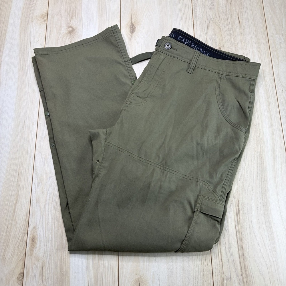 Prana Men's Stretch Zion Roll Up Pants Green 40x32 Outdoors Stretch Hiking